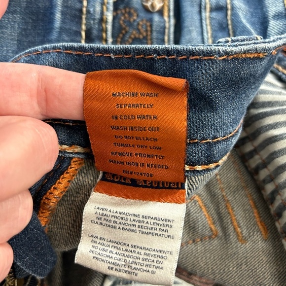 ROCK‎ REVIVAL WOMEN'S NOELLE BOOT CUT JEANS SIZE 30 FRAYED HEAVY STITCHING - Picture 16 of 16